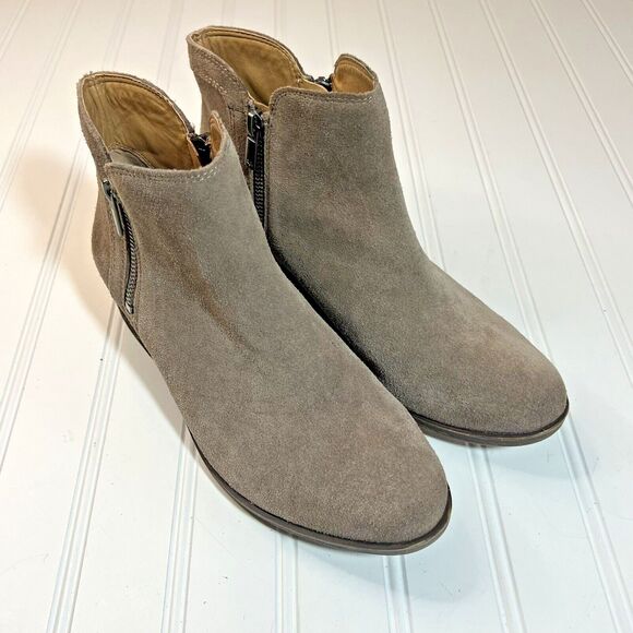 Lucky Brand Womens Suede Leather Ankle Booties Tan 8M - Picture 1 of 12